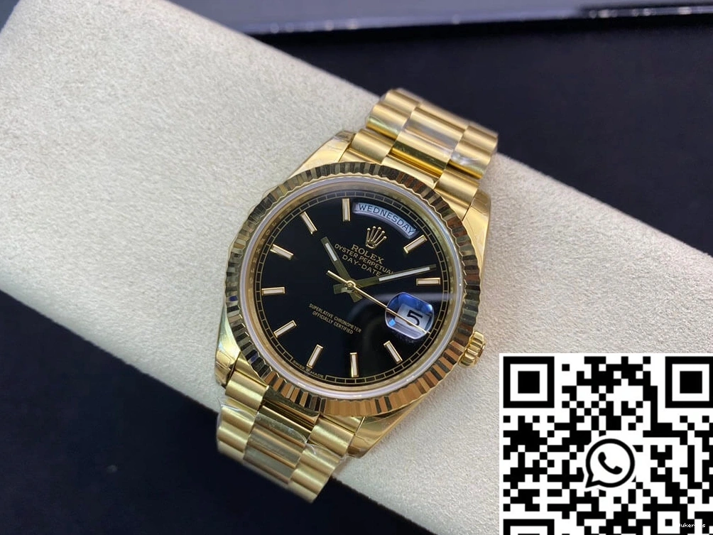 Yellow Date Rolex Factory Dial Gold Day Black 40MM EW 0208